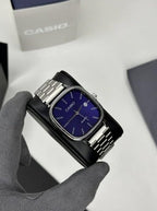 Casio Silver Blue Watch